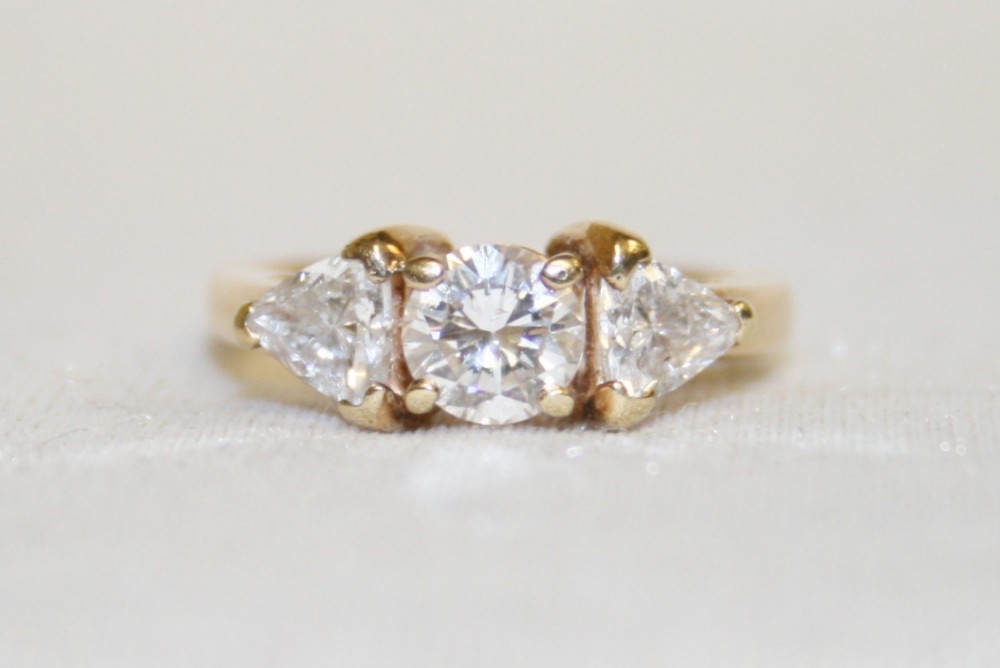 Yellow Gold Three Stone Diamond Ring – 1.50ct TW