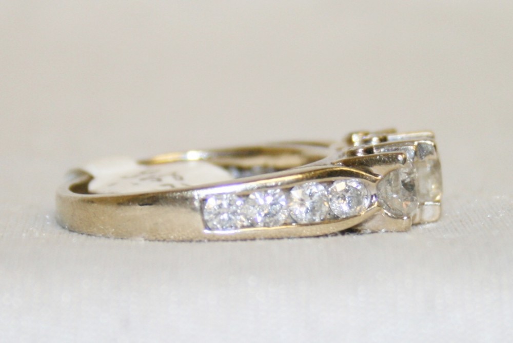 White Gold Three Stone Diamond Engagement Ring – 3.02ct. TW