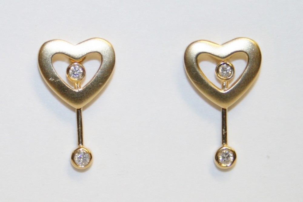 Yellow Gold Diamond Dangle Earrings