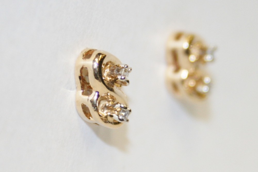 Yellow Gold and Diamond Earrings