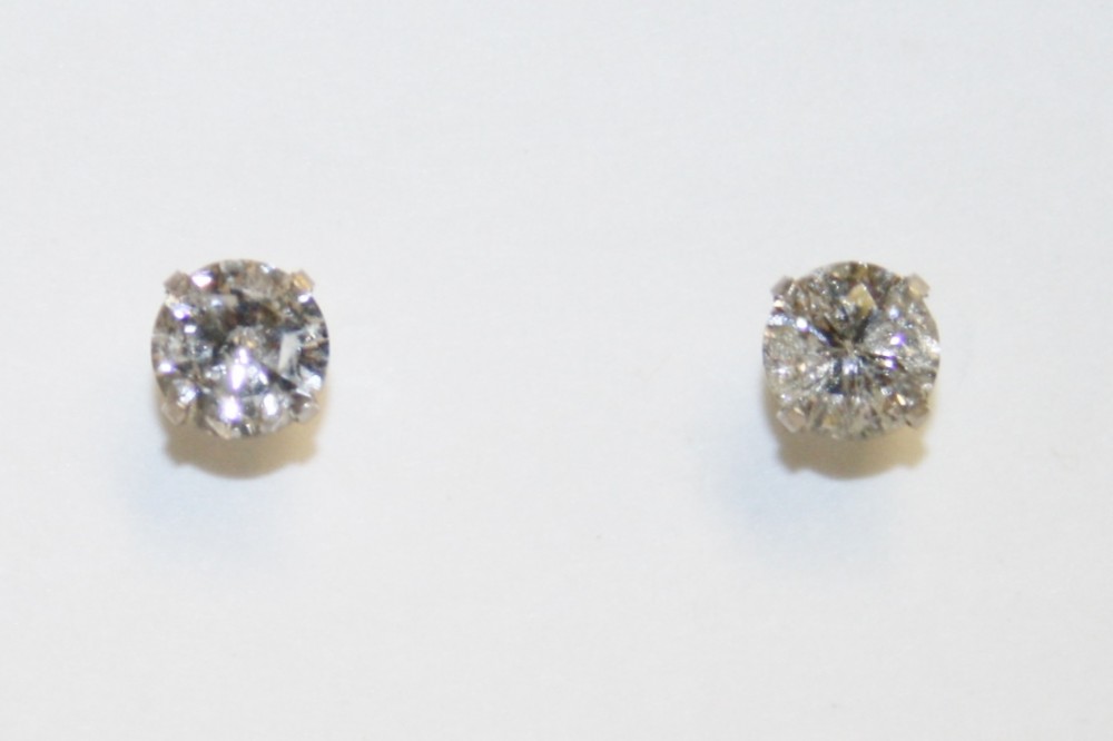 White Gold Round Diamond Studs – 1.40ct TW