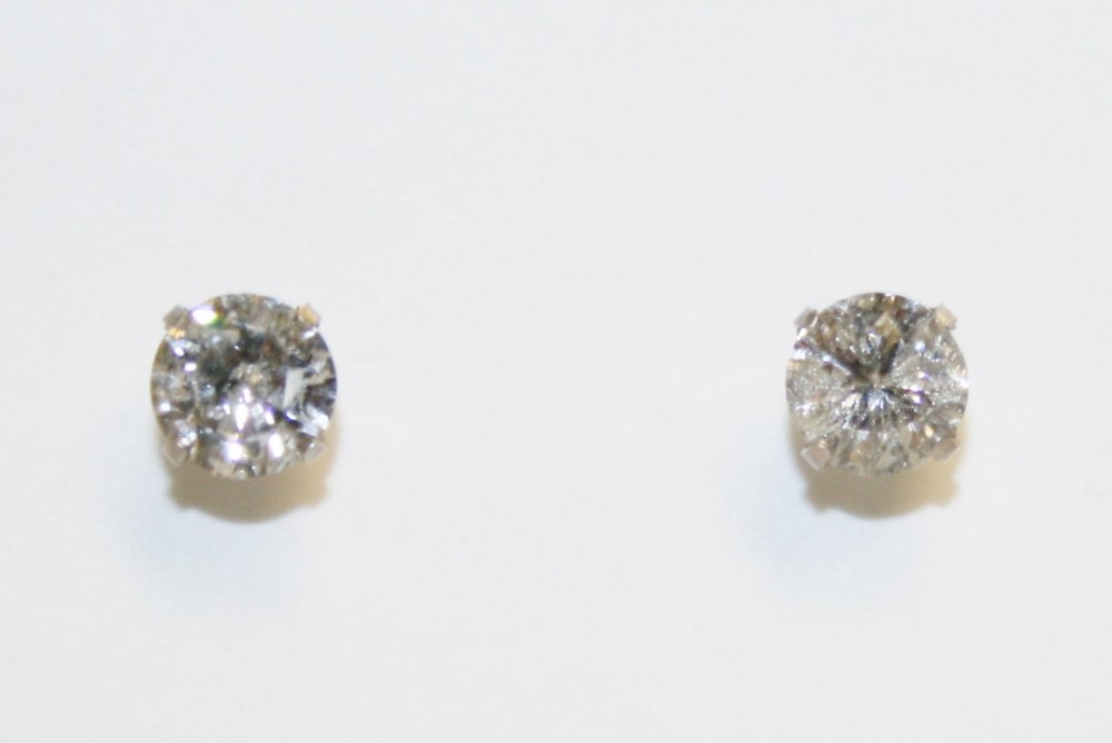 White Gold Round Diamond Studs – 1.40ct TW