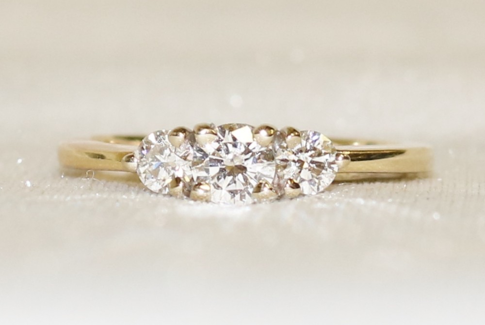 Diamond Three Stone Ring – 0.59ct.