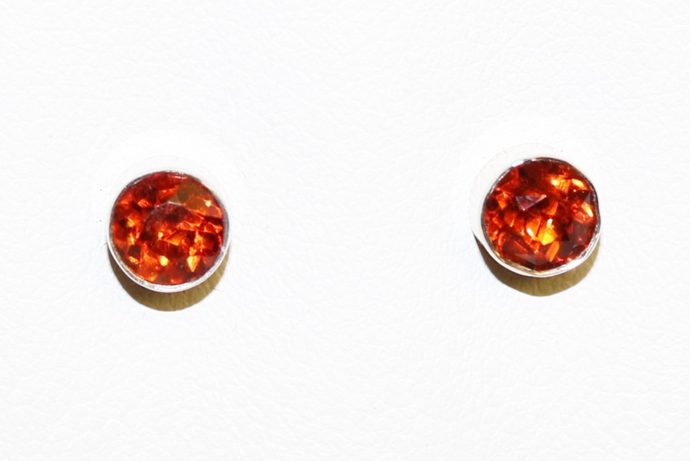 5mm Citrine Stud Earrings White Gold