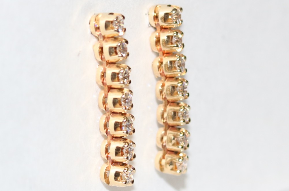 Yellow Gold Diamond Dangle Earrings – 0.55ct. TW