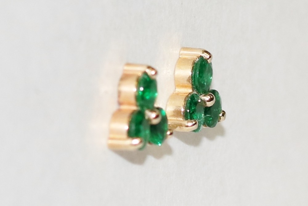 Three Stone Emerald Earrings – 0.83ct TW