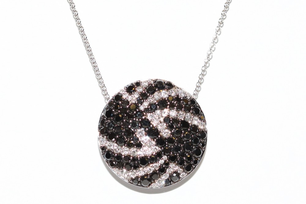 Dilamani Micro Pave Black and White Diamond Necklace
