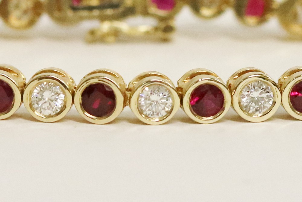 Diamond and Ruby Tennis Bracelet