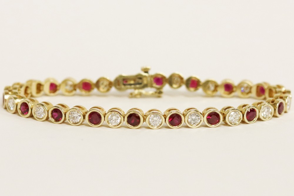 Diamond and Ruby Tennis Bracelet