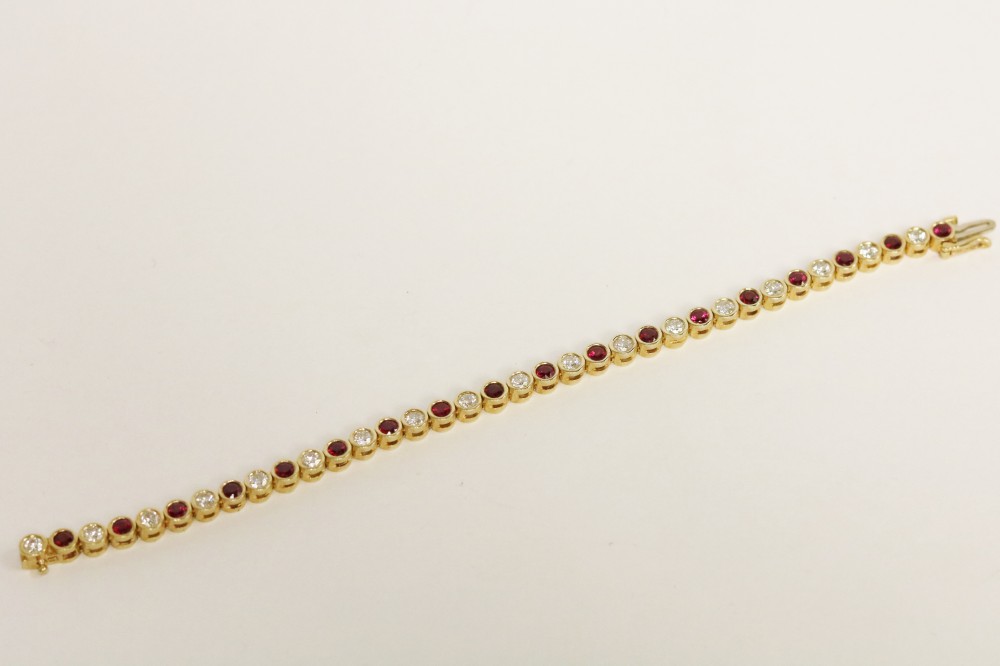 Diamond and Ruby Tennis Bracelet