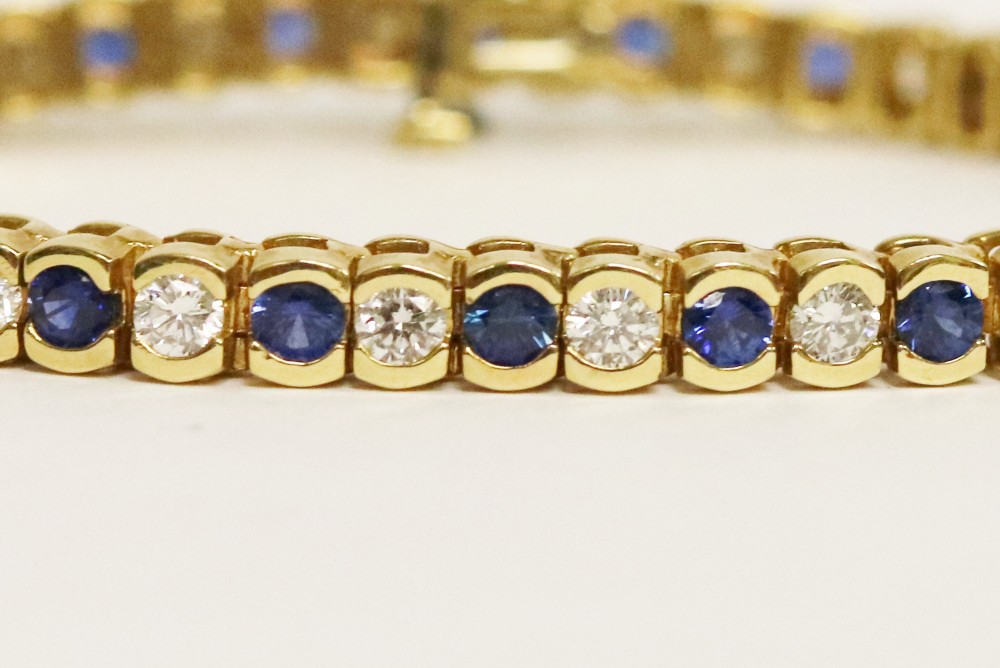 Sapphire and Diamond Tennis Bracelet