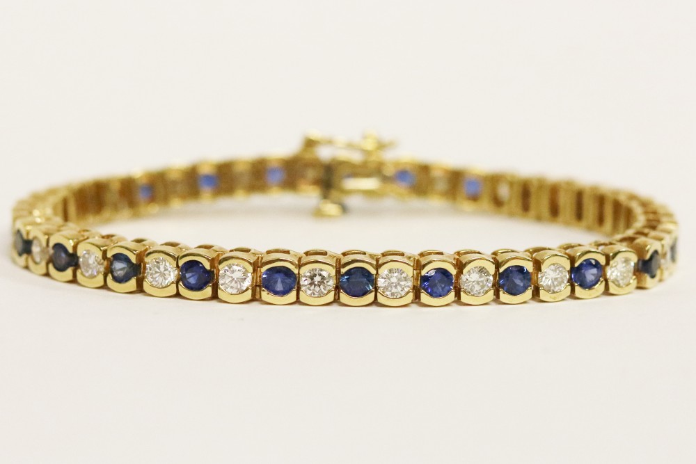 Sapphire and Diamond Tennis Bracelet