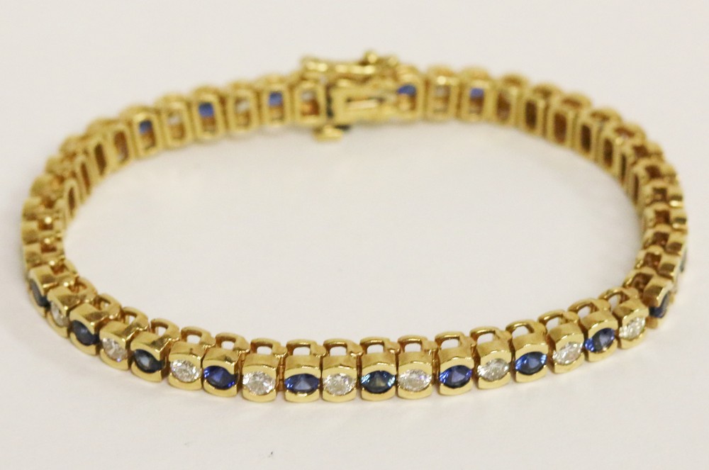 Sapphire and Diamond Tennis Bracelet