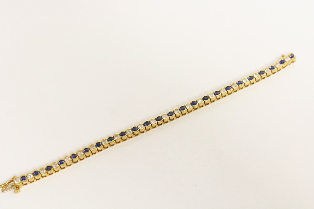 Sapphire and Diamond Tennis Bracelet