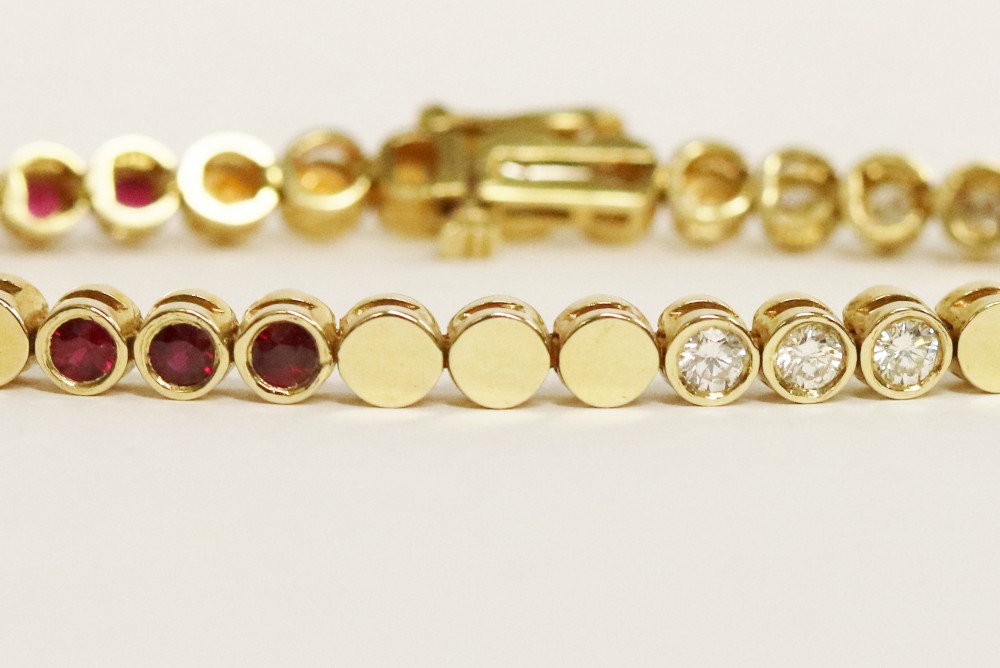 Diamond and Ruby Tennis Bracelet