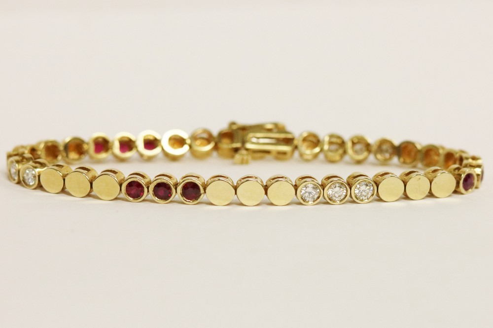 Diamond and Ruby Tennis Bracelet