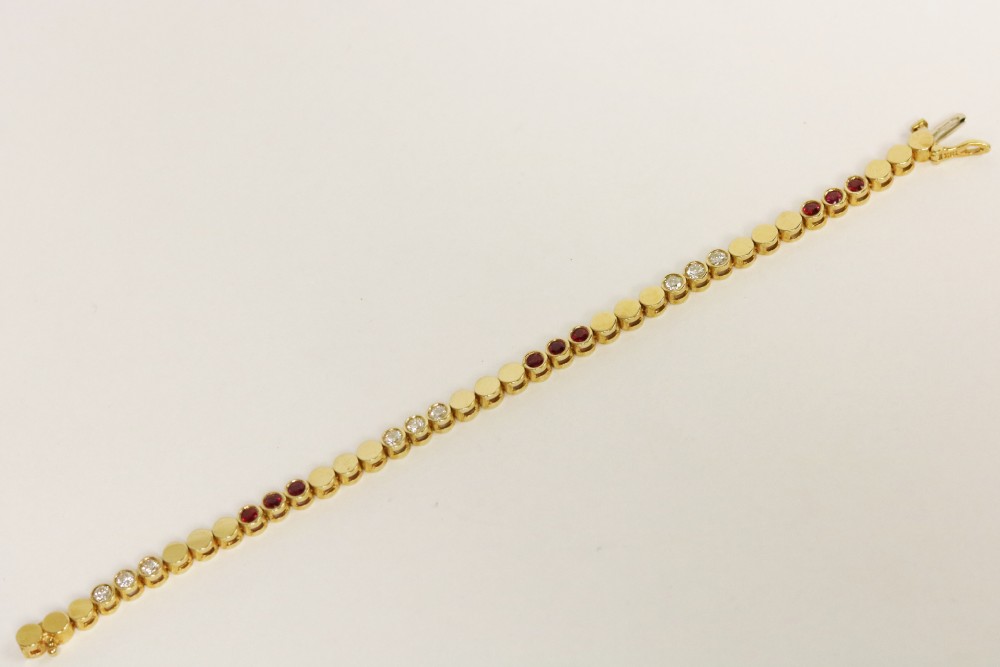 Diamond and Ruby Tennis Bracelet
