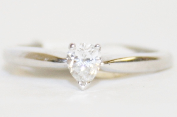 Pear Cut Diamond Engagement Ring – 0.28ct.
