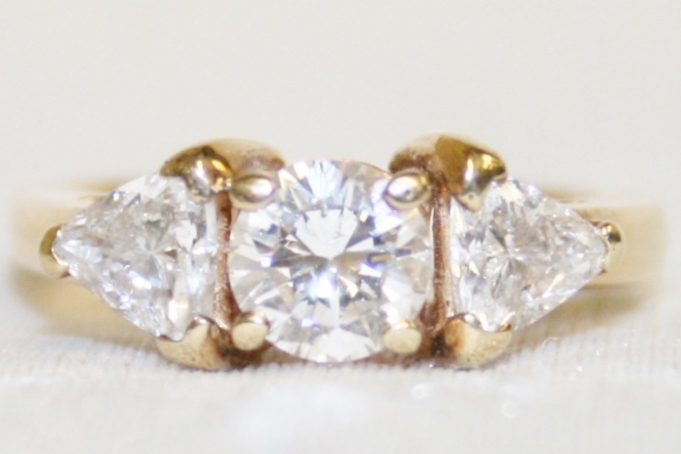 Yellow Gold Three Stone Diamond Ring – 1.50ct TW