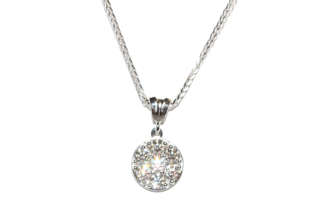 White Gold Diamond Cluster Pendant – 1.00ct TW
