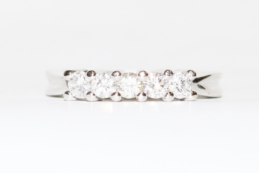 White Gold Diamond Wedding Anniversary Band – 0.57ct TW