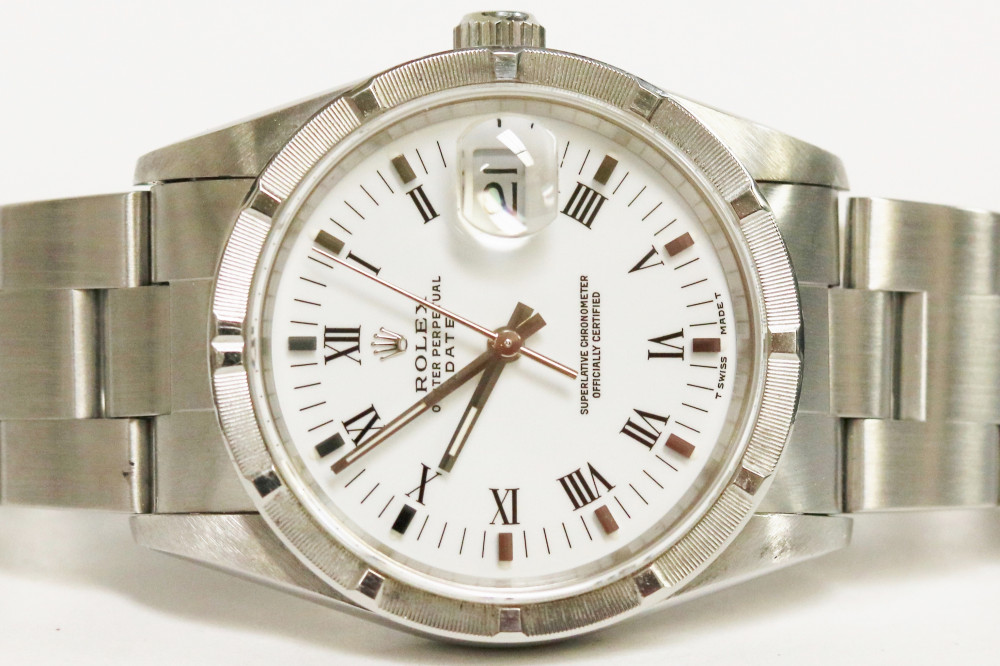 Rolex Oyster Date White Roman Dial 34mm