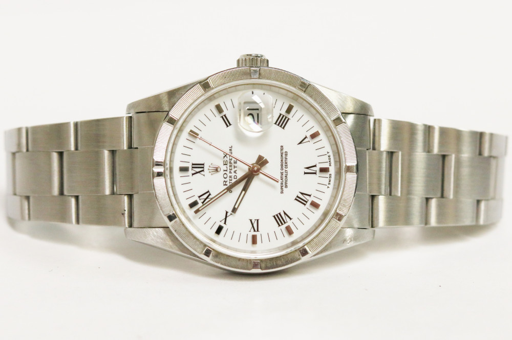 Rolex Oyster Date White Roman Dial 34mm