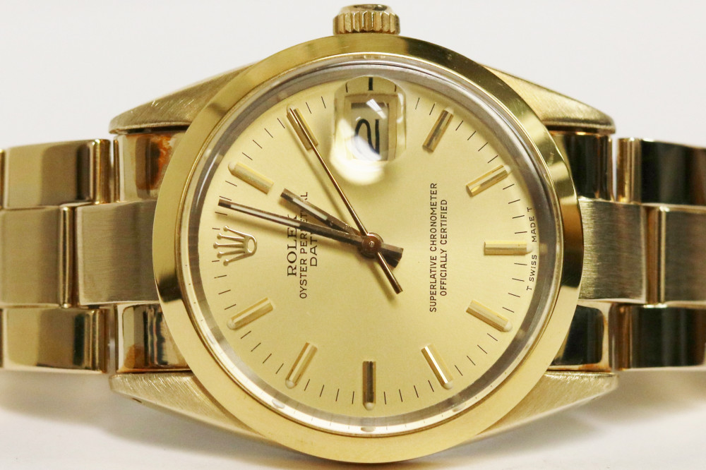 Rare Rolex Oyster Perpetual Date 14k 250 Micron Plated 15505