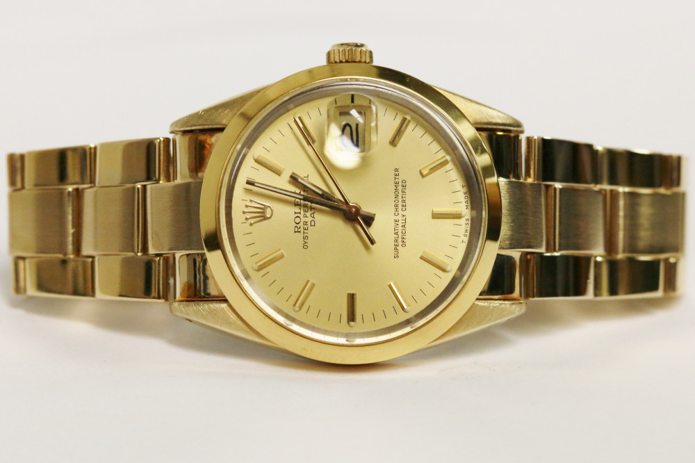 Rare Rolex Oyster Perpetual Date 14k 250 Micron Plated 15505
