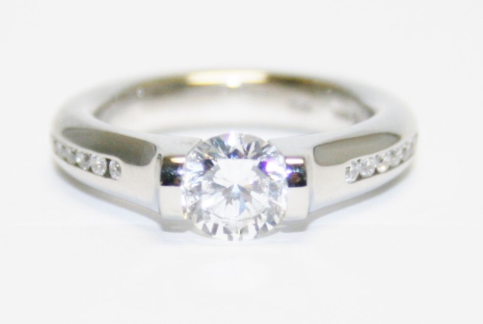 Steven Kretchmer Tension Setting with Channel Set Diamond Shank