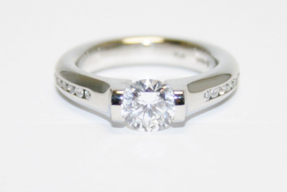 Steven Kretchmer Tension Setting with Channel Set Diamond Shank