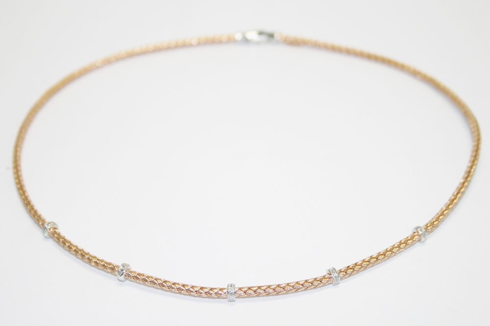 M.A. Reich Rose Weave Chain with Diamonds