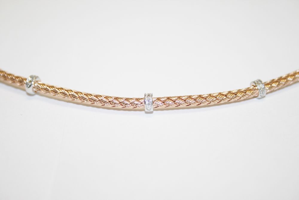 M.A. Reich Rose Weave Chain with Diamonds