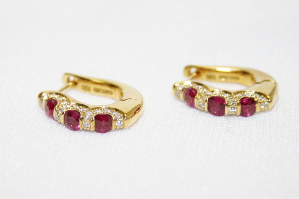 Carelle Ruby and Diamond Earrings
