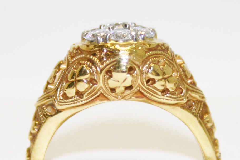 Diamond Cluster Filigree Ring