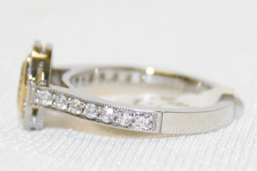 Martin Flyer Oval Brilliant Cut Fancy Yellow Diamond Ring – 0.96ct.