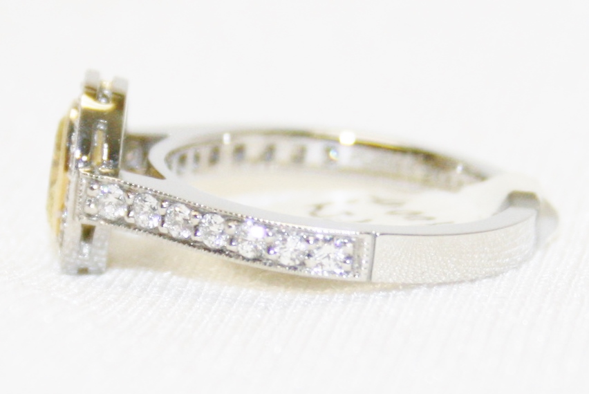 Martin Flyer Oval Brilliant Cut Fancy Yellow Diamond Ring – 0.96ct.