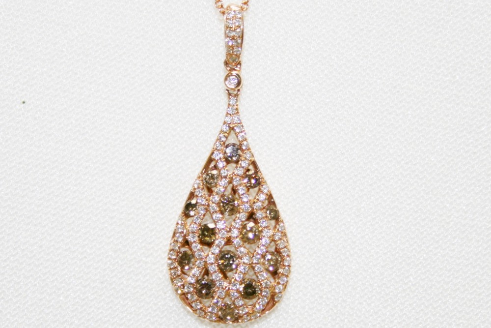 Dilamani Rose Gold Champagne Diamond Pendant