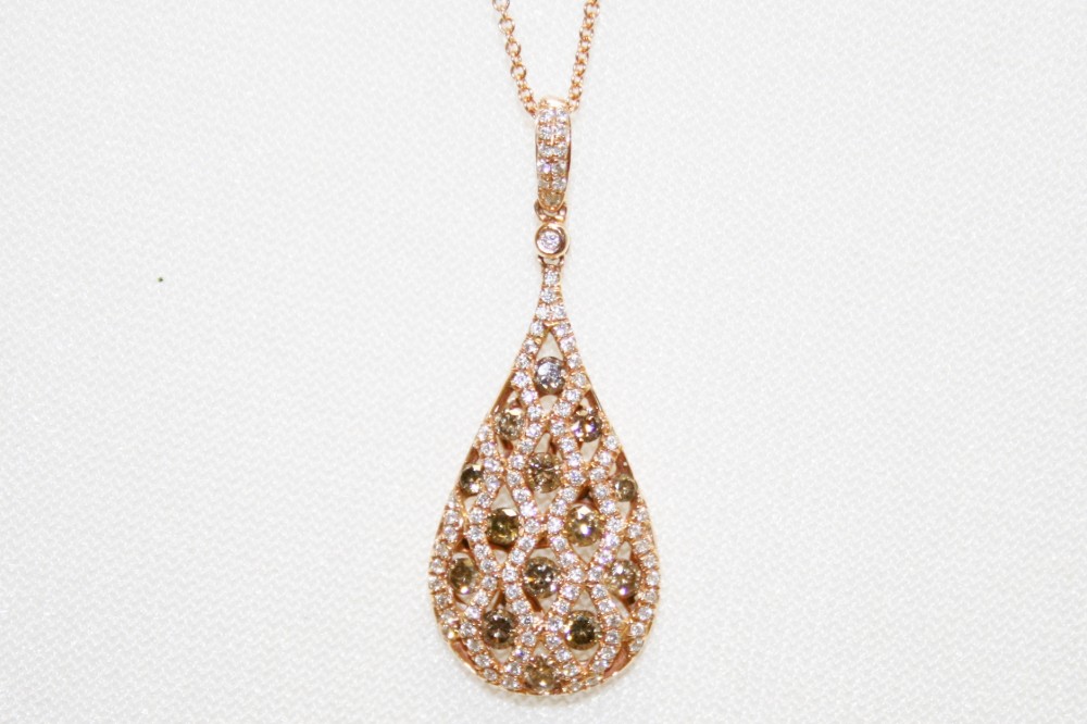 Dilamani Rose Gold Champagne Diamond Pendant