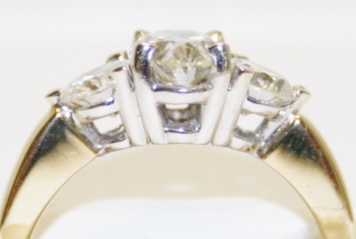 Oval Brilliant Cut Diamond Three Stone Ring – 1.83ct. Total Weight