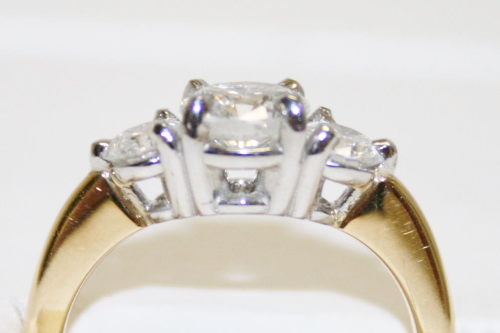 Three Stone Diamond Ring – 1.50ct. Total Diamond Weight