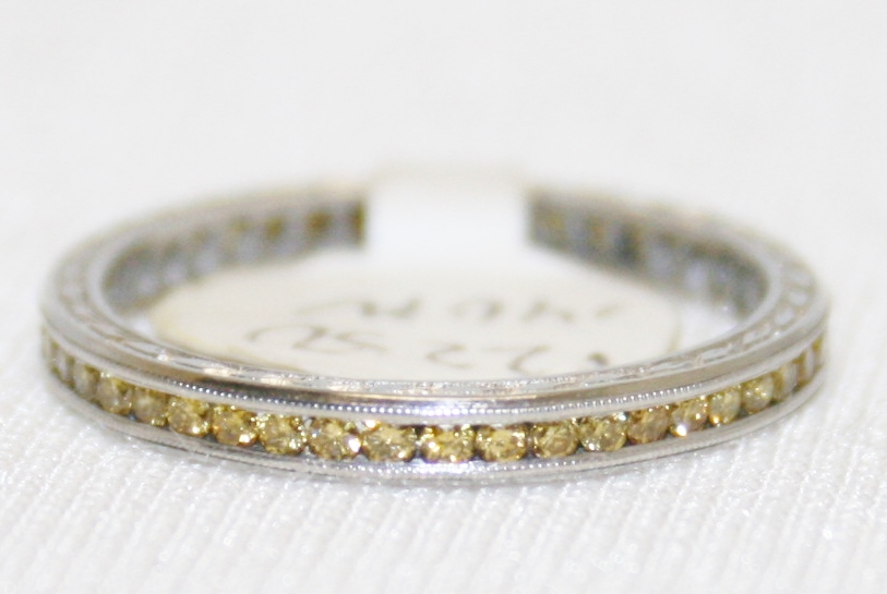 Natural Fancy Yellow Channel Set Diamond Wedding Band