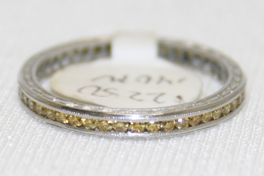 Natural Fancy Yellow Channel Set Diamond Wedding Band