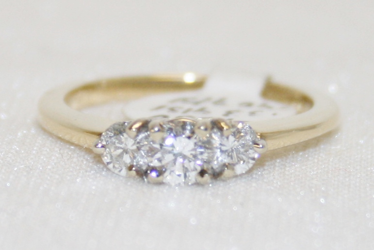 Diamond Three Stone Ring – 0.73 ct. Total Weight