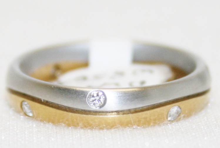 4mm Christian Bauer Two Tone Diamond Wedding Band