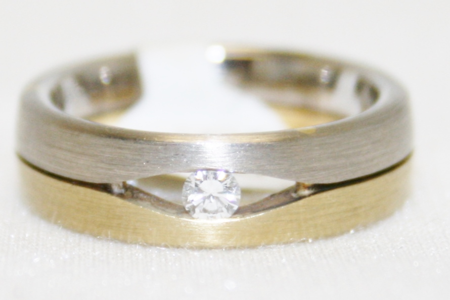 Christian Bauer Two Tone Diamond Wedding Band