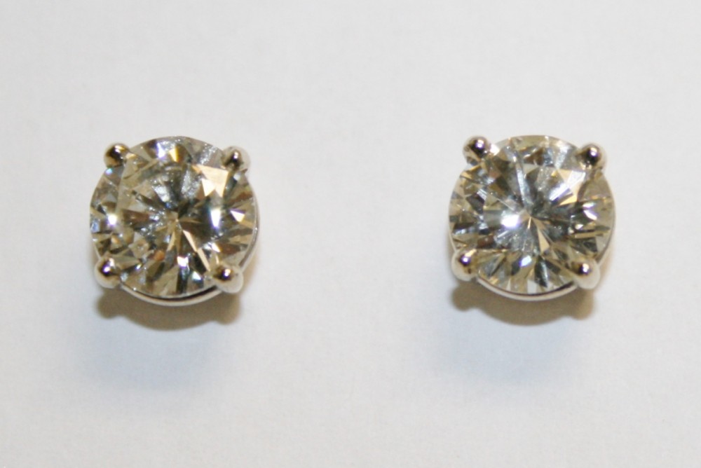 Diamond Stud Earrings – 2.49 ct. Total Weght