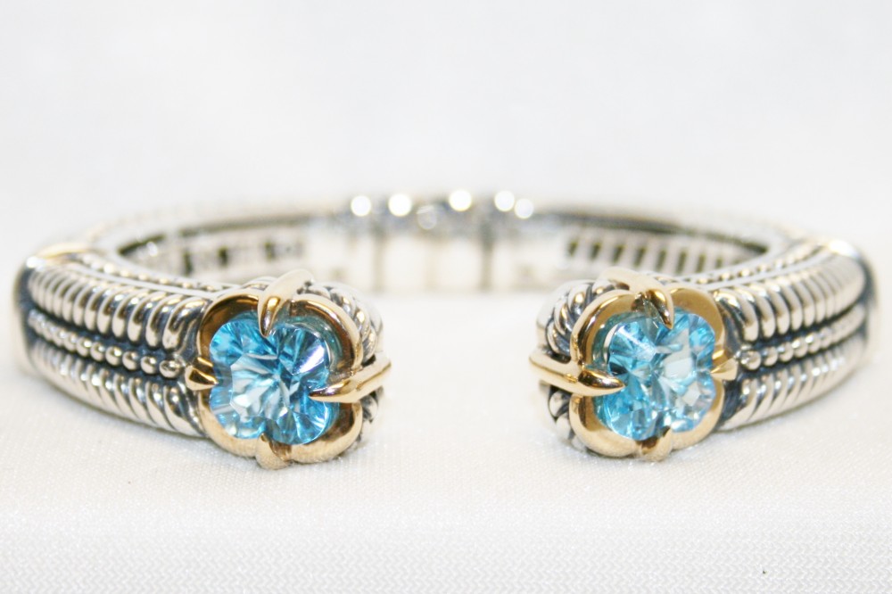 John Atencio Fortuna Blue Topaz Cuff