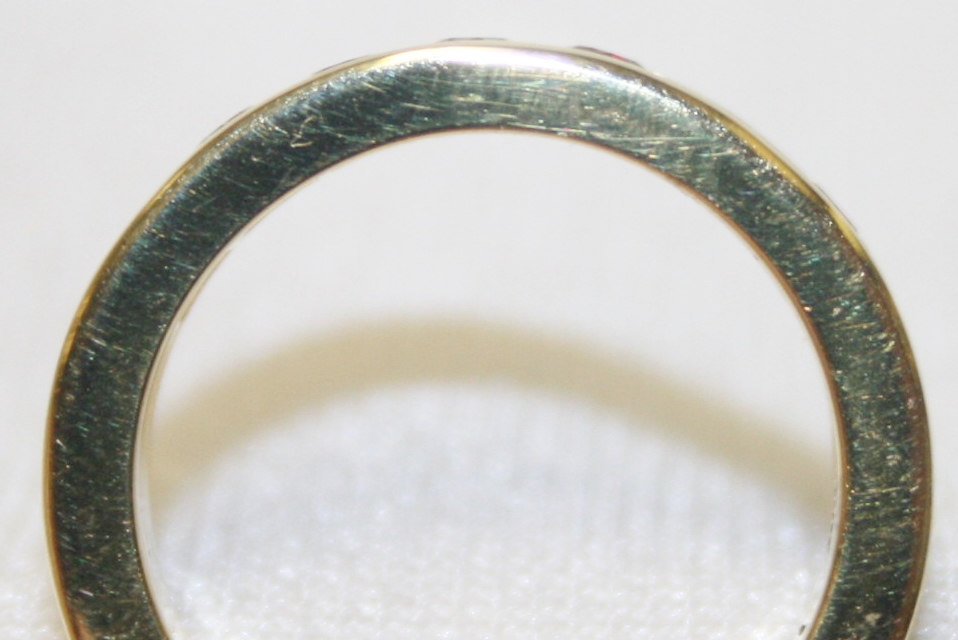Channel Set Ruby and Diamond Ring