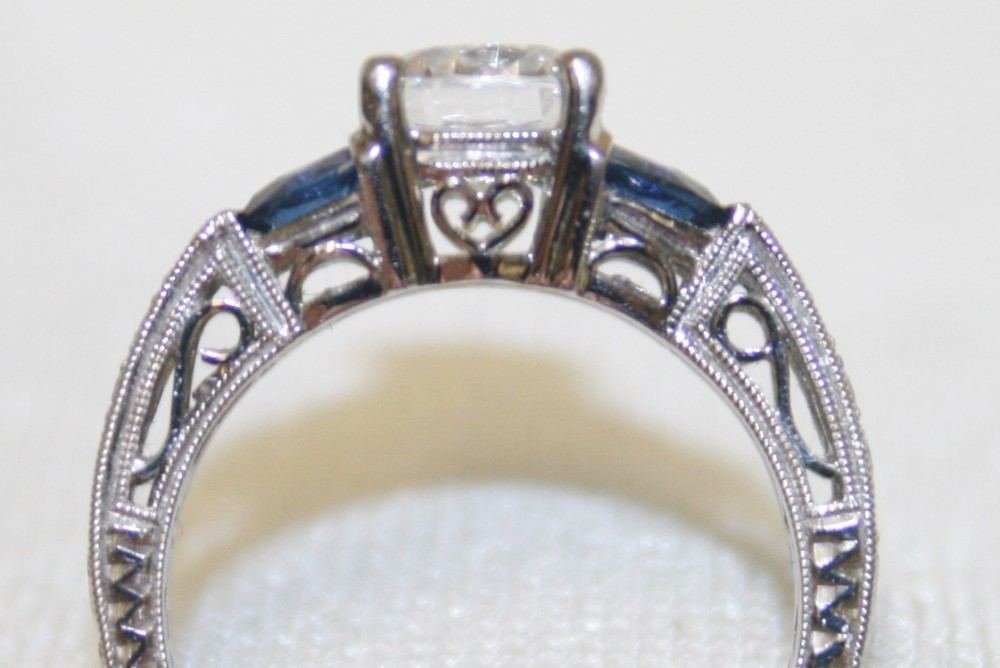 Simon G. Sapphire and Diamond Semi-Mount Engagement Ring